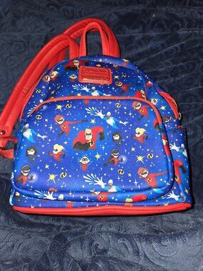 Disney Parks Loungefly Incredibles Mini Backpack Pixar Family Print Bag